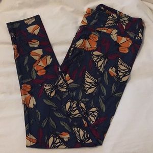 LuLaRoe Poppy and Butterfly Leggings, TC